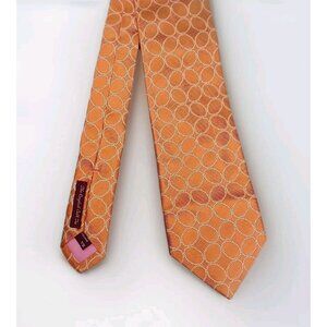 SEAWARD & STEARN LONDON Repp NECK TIE The English Silk Tie Orange Geometric